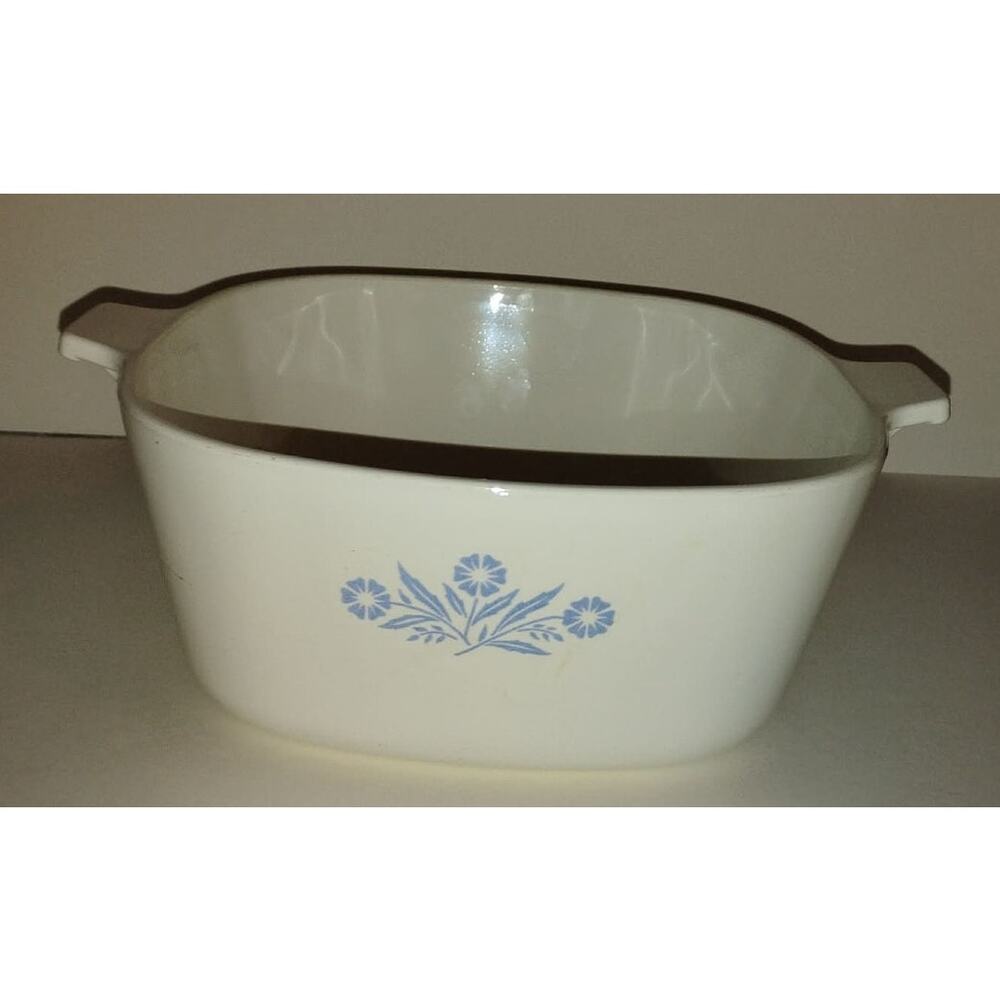 Vintage Early CorningWare Casserole Dish Blue Cornflower Design A16